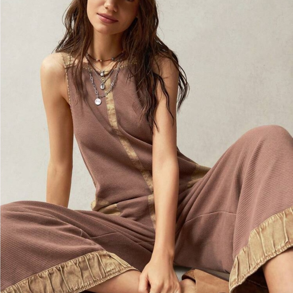 Chic Tan Sleeveless Jumpsuit